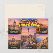 Grußkarte aus Indiana Postkarte (Vorne/Hinten)