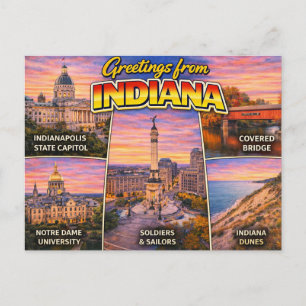 Grußkarte aus Indiana Postkarte