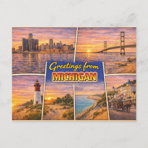 Grußkarte aus Michigan Postkarte