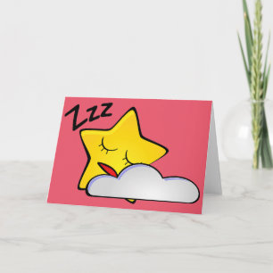 Grußkarte aus Sleepy Yellow Star Karte