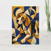 Grußkarte Beagle mit Perlenohrring Karte (Rückseite)