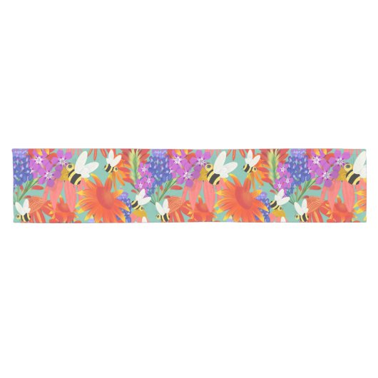 Grußkarte_Bearbeitbar_BuzzUnderBlooms Kurzer Tischläufer (Horizontal)