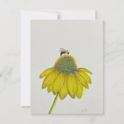Grußkarte Biene on Coneflower - Original-Kunstwerk Einladung (Vorderseite)