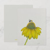Grußkarte Biene on Coneflower - Original-Kunstwerk Einladung (Vorne/Hinten)