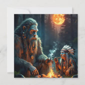 Grußkarte Bigfoot and Chief Moonlit Forest (Vorderseite)