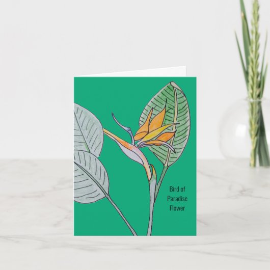 Grußkarte "Bird of Paradise Blume" Dankeskarte (Vorderseite)