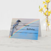 Grußkarte - Birthday Blue Bird Karte (Gelbe Blume)