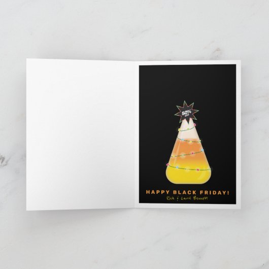 Grußkarte Black Friday Candy Corn Tree Karte (Innenseite)