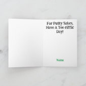 Grußkarte Blonde Lady Golfer Feiertagskarte (Innenseite)