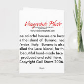 Grußkarte: Burano Bridge Karte (Rückseite)