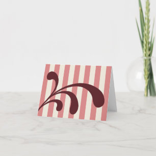 Grußkarte Burgund und Rosa mit Unterschrift Karte