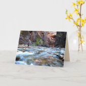 Grußkarte, Canyon sprudelt Wasser, innen leer Karte (Gelbe Blume)