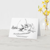 Grußkarte - Cartoon der Fischerei - Sport Karte (Gelbe Blume)