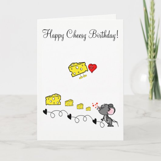 Grußkarte Cheesy Happy Birthday Mouse Karte (Vorderseite)