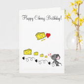 Grußkarte Cheesy Happy Birthday Mouse Karte (Gelbe Blume)