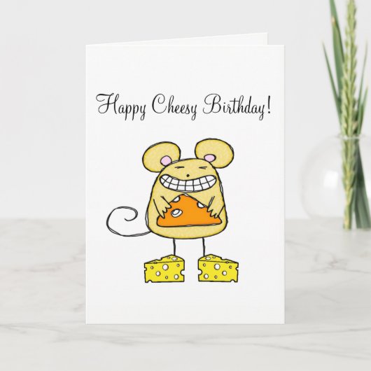 Grußkarte Cheesy Happy Birthday Mouse Karte (Vorderseite)