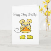Grußkarte Cheesy Happy Birthday Mouse Karte (Gelbe Blume)