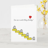 Grußkarte Cheesy Happy Birthday One Step Maus Karte (Gelbe Blume)