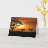 Grußkarte Cheetah und Gazelle Karte (Gelbe Blume)