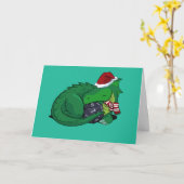 Grußkarte D20 Green Dragon Holiday Edition Karte (Gelbe Blume)