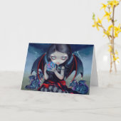 Grußkarte "Dark Dragonling" Karte (Gelbe Blume)