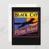 Grußkarte der Black Cat Flying School Postkarte (Vorne/Hinten)