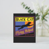 Grußkarte der Black Cat Flying School Postkarte (Stehend Vorderseite)