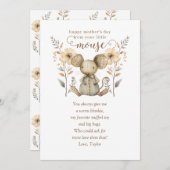 Grußkarte der kleinen Maus zum Ersten Muttertag Einladung (Vorne/Hinten)