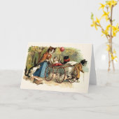 Grußkarte der viktorianischen Katze Karte (Gelbe Blume)