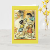 Grußkarte der Vintagen französischen Mutter Karte (Gelbe Blume)