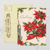 Grußkarte der Vintagen Jahreszeit Feiertagspostkarte (Vorne/Hinten)