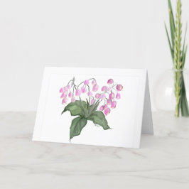 Grußkarte der zarten rosa Glockenkarte Blume Pflan Feiertagskarte