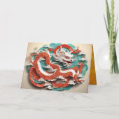 Grußkarte des chinesischen Neujahrdrachen 2024 Gru Dankeskarte (Rückseite)