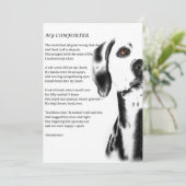 Grußkarte des Dalmatiners Dog Comforter Poesie Karte (Stehend Vorderseite)