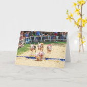 Grußkarte des fliegenden Schweins Karte (Gelbe Blume)