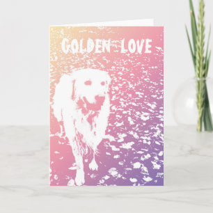 Grußkarte des Golden Retriever VALENTINE Feiertagskarte