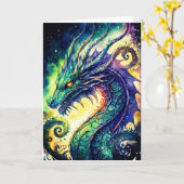 Grußkarte des keltischen Drachen-Jedes Anlasses Karte (Gelbe Blume)