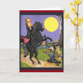 Grußkarte des kopflosen Horsemans Ichabod Crane Karte (Gelbe Blume)