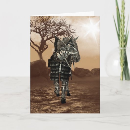 Grußkarte des Kriegspferdes Karte (Vorderseite)