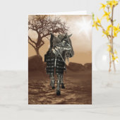 Grußkarte des Kriegspferdes Karte (Gelbe Blume)