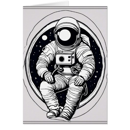 Grußkarte des Minimalistischen Raumfahrtazorons -  (Vorne)