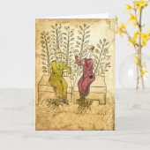 Grußkarte des mittelalterlichen Kräuterhandwerkes Karte (Gelbe Blume)