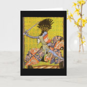 Grußkarte des mittelalterlichen Ritters Karte (Gelbe Blume)