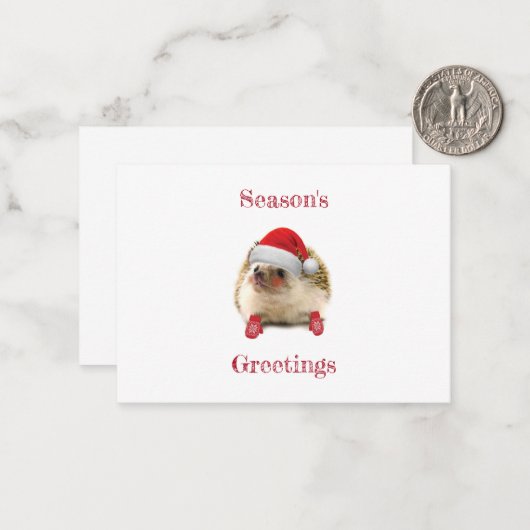 Grußkarte des niedlichen Igels der Saison Mitteilungskarte (Vorderseite/Rückseite Beispiel)