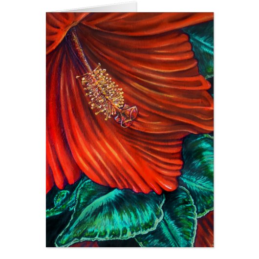 Grußkarte des roten Hibiskus (Vorne)