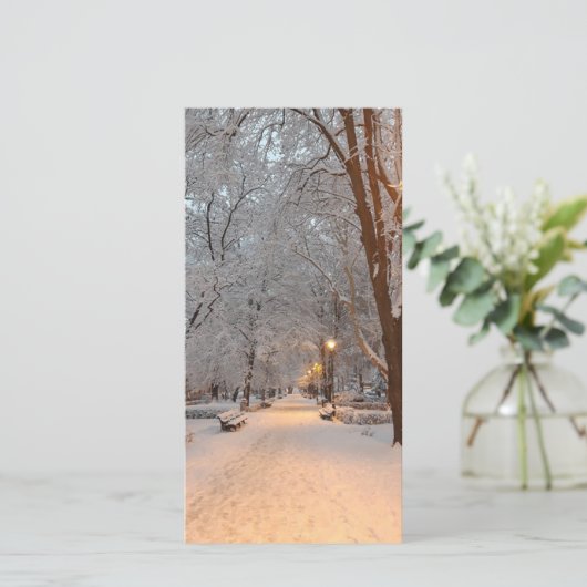 Grußkarte des Schneewinterparks Feiertagskarte (Stehend Vorderseite)