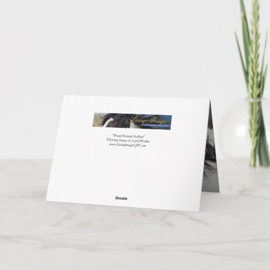 Grußkarte des Stallion-Wild-Pferdes mit stumpfen F Karte (Rückseite)