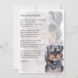 Grußkarte des Terrier Dog Comforter Gedicht Karte