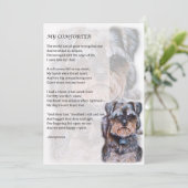 Grußkarte des Terrier Dog Comforter Gedicht Karte (Stehend Vorderseite)