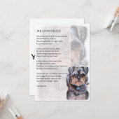 Grußkarte des Terrier Dog Comforter Gedicht Karte (Vorderseite/Rückseite Beispiel)
